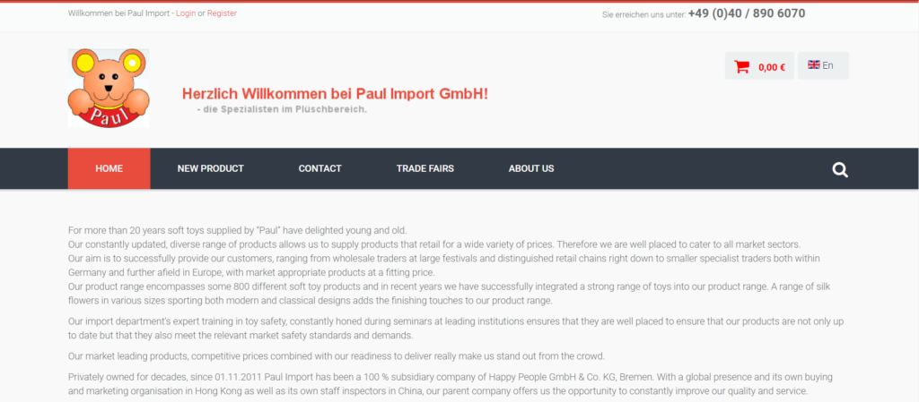 Herzlich Willkommen bei Paul Import GmbH!