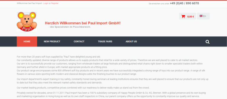 Herzlich Willkommen bei Paul Import GmbH!